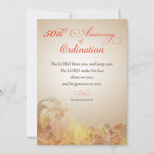 招待状、Ordination Blessinから50周年 招待状 (正面)