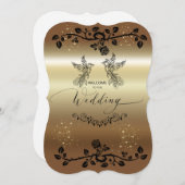 招待状a la boda elegante dorada 招待状 (正面/裏面)