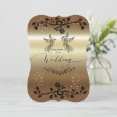 招待状a la boda elegante dorada 招待状 (スタンド正面)