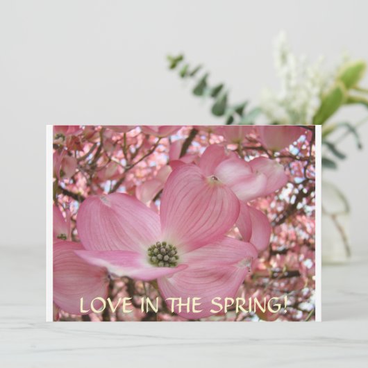 招待状Dogwoodの花の発表カード 招待状 (スタンド正面)