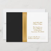 招待状PROM,Seven Prom,エレガント,金ゴールドリボン 招待状 (裏面)