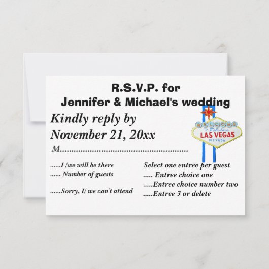 招待状RSVPエンクロージ招待されャ 出欠カード (裏面)