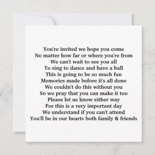 招待詩 招待状 (正面)