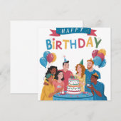 招待誕生日 招待状 (正面/裏面)