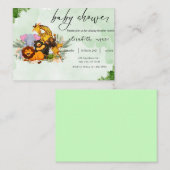 招待赤ちゃんシャワーかわいい エンクロージャーカード (正面/裏面)