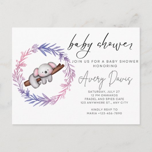 招待赤ちゃんシャワー ポストカード (正面)