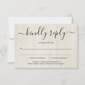 招待返信カード用木製背景 - ラスティックウッド 招待状 (正面)