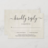 招待返信カード用木製背景 - ラスティックウッド 招待状 (正面/裏面)