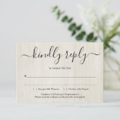 招待返信カード用 挿入紙 - ラスティック ウッド 招待状 (スタンド正面)