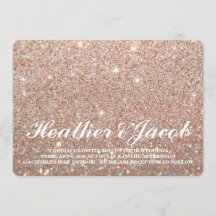 招待-ばら色の金ゴールドのGlitのすてきな結婚式