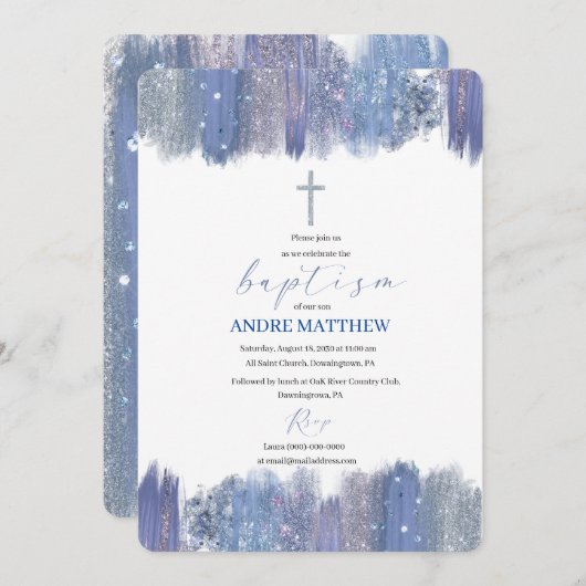 招待《キリスト教》洗礼式や命名式 招待状 (正面/裏面)