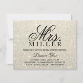 招待-ホワイトゴールドのGlitのすてきな夫人ブライダルシャワー2 招待状 (正面)