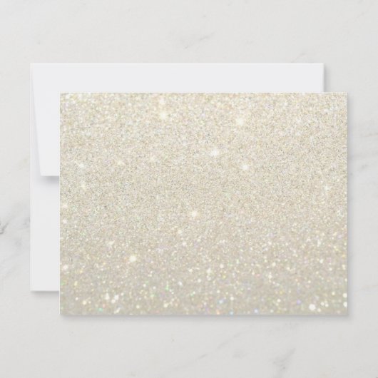 招待-ホワイトゴールドのGlitのすてきな夫人ブライダルシャワー2 招待状 (裏面)