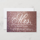 招待-夫人はグリッターのブライダルシャワーの未来の上がりました 招待状 (正面)