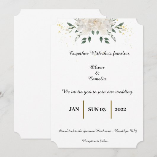 招待 招待状 (正面/裏面)