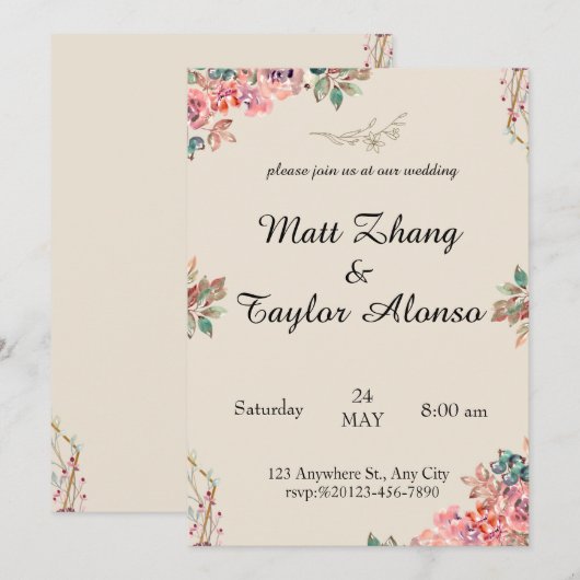 招待 招待状 (正面/裏面)