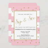 招待、新生児、歓迎のパーティーをすすり、見て下さい 招待状 (正面/裏面)