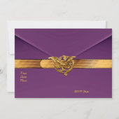 招待 紫色ベルベットジュエルゴールドクラッチ財布 招待状 (裏面)