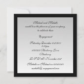 招待 結婚式 エンゲージメント グラマラス アブストラクト ブラック フォト 招待状 (裏面)