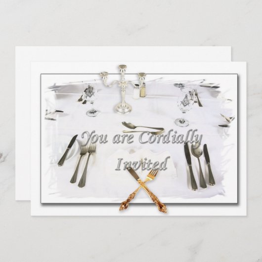 招待 Dinner 会のカード 招待状 (正面/裏面)