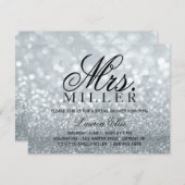 招待- Glitのすてきな夫人ブライダルシャワー2 Silv 招待状 (正面/裏面)