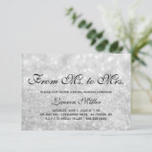 招待- Litの銀製のGlitすてきなMs.Mrs.のブライダルシャワー 招待状 (スタンド正面)