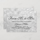 招待- Litの銀製のGlitすてきなMs.Mrs.のブライダルシャワー 招待状 (正面/裏面)
