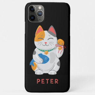 招日本のき猫ホワイトキャット幸運のシンボル iPhone 11 PRO MAXケース