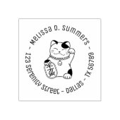 招日本のき猫ラウンドアドレス4 ラバースタンプ (インプリント)