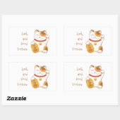 招日本のき猫福 長方形シール (シート)