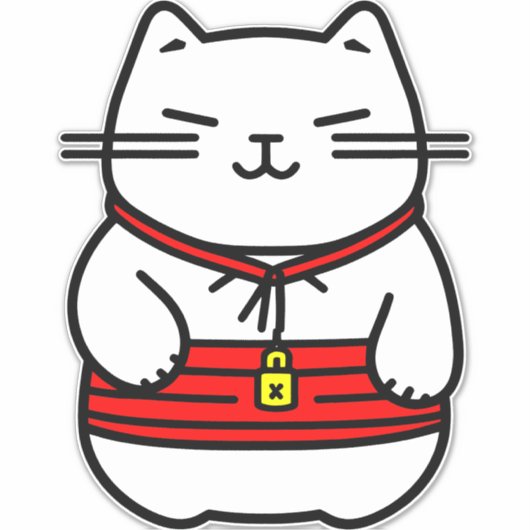 招日本のき猫 シール (正面)