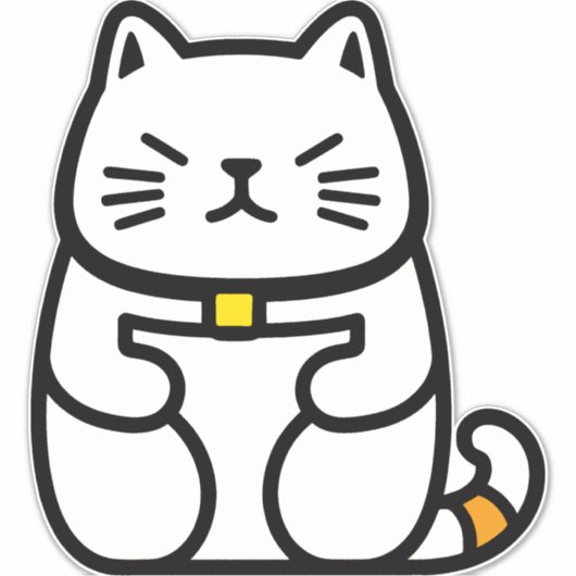 招日本のき猫 シール (正面)