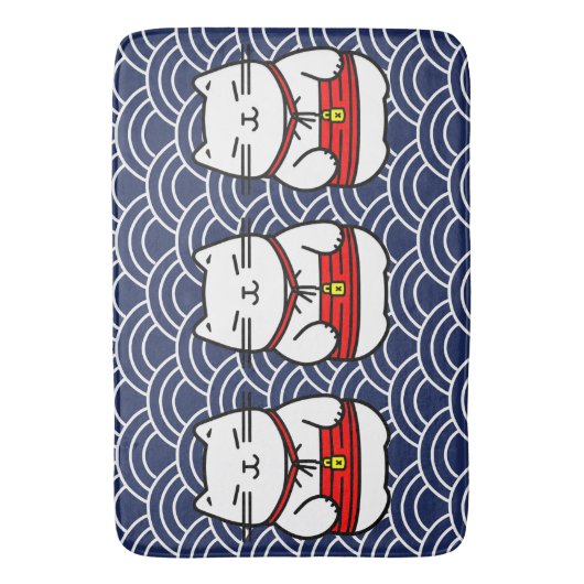 招日本のき猫 バスマット (正面縦)