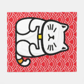 招日本のき猫 フリースブランケット (正面(横))