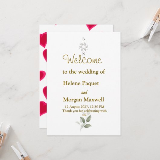 招結婚待 招待状 (正面/裏面インサイチュ)