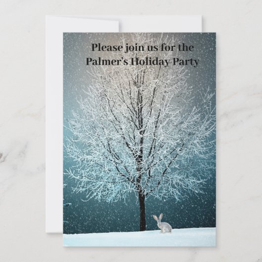 招霜の降りた待の中の夕べ 招待状 (正面)