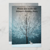 招霜の降りた待の中の夕べ 招待状 (正面/裏面)