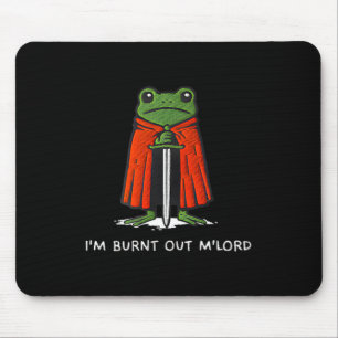 拝啓、燃え尽きました Funny Knight Frog Meme マウスパッド
