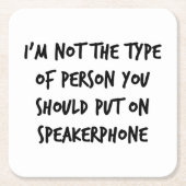 拡声器付き電話 スクエアペーパーコースター (正面)