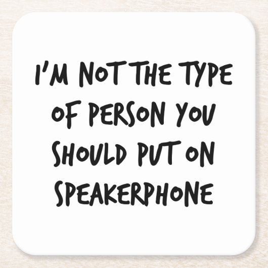 拡声器付き電話 スクエアペーパーコースター (正面)