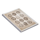 拡大された細菌のヴィンテージの薬の図表 ノートブック (右側)