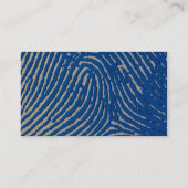 拡大される青い指紋 名刺 (裏面)