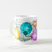 拡大するマルチバースカラフル抽象芸術アート コーヒーマグカップ (正面左)