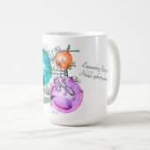 拡大する宇宙は無限の期待を持カラフルつ コーヒーマグカップ (正面右)