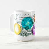 拡大する宇宙は無限の期待を持カラフルつ コーヒーマグカップ (正面左)