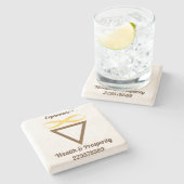 拡大する富と繁栄のコースター ストーンコースター (横)