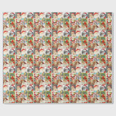 拡大多数のヴィンテージサンタ ラッピングペーパー (フラット)