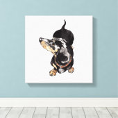 拡大絵画キャンバス印刷のdachshund キャンバスプリント (インサイチュ (ウッドフロア))
