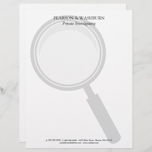 拡大鏡のプライベートアイ名連絡& レターヘッド (正面/裏面)