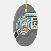 拡大鏡の下の運転免許証 セラミックオーナメント (右)